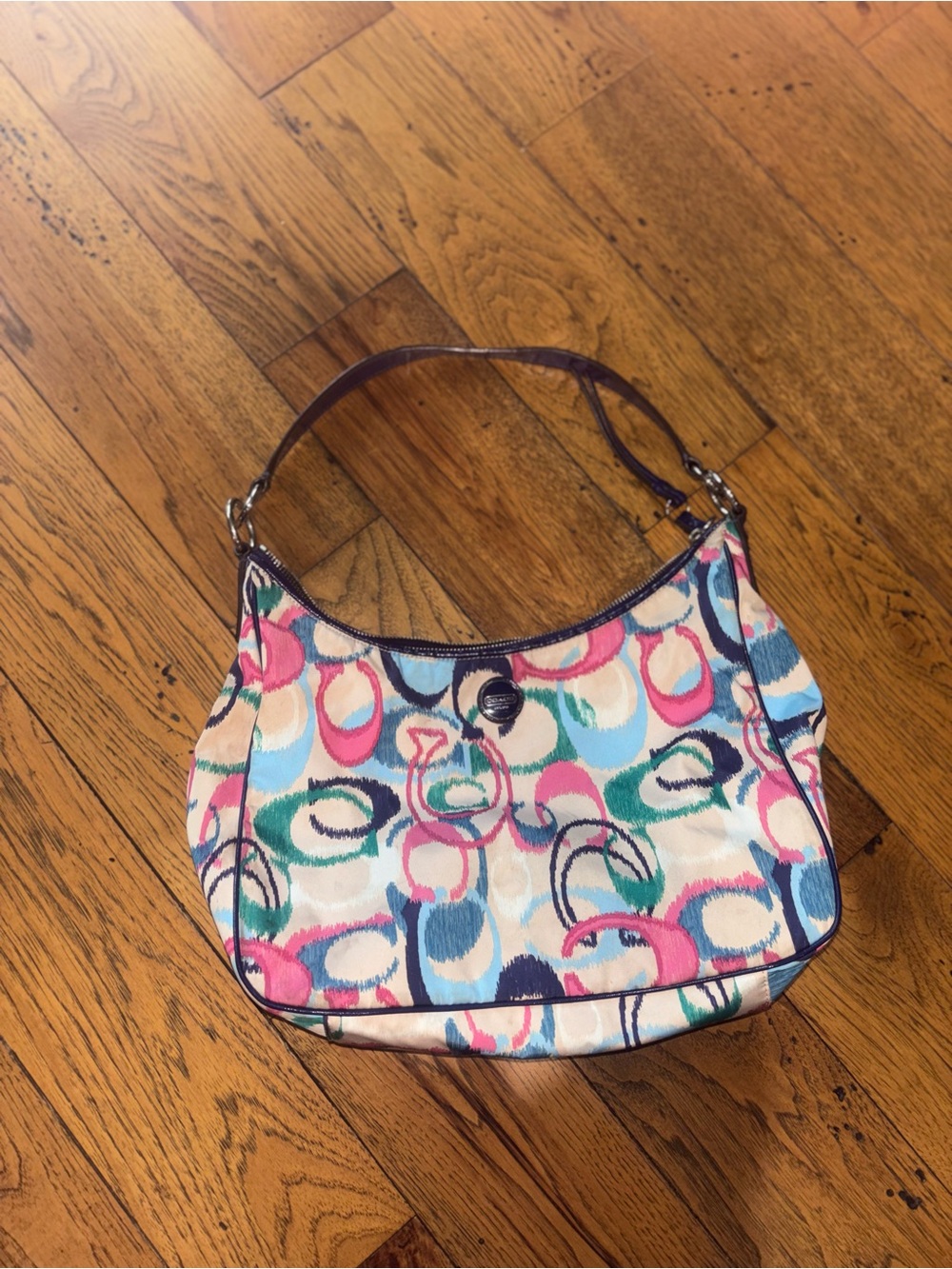 Y2K Coach Signature Ikat Print Multicolor Patterned Women’s Shoulder Bag